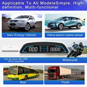 Head Up Display Upgrade Digital HUD GPS 5.5 inch Large LCD Display with Car Performance Test MPH Speed Fatigued Driving Alert Overspeed Alarm Trip Meter for All Vehicle.iKiKin G3