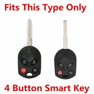 Rpkey Silicone Keyless Entry Remote Control Key Fob Cover Case protector Replacement Fit For Ford Lincoln Mercury OUCD6000022 164-R8046 164-R7040 CWTWB1U722（White）