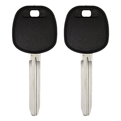 Keyless2Go Replacement for 2 New Uncut Transponder Ignition Car Key for Select Toyota Vehicles TOY44D-PT