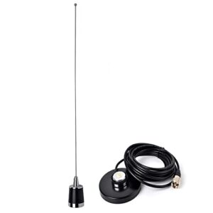 hys amateur pre-tuned dual-band vhf/uhf dual band nmo antenna for 2m 70cm mobile radios w/magnetic base 5m(16.4ft) rg58 cable pl-259 uhf mag mount
