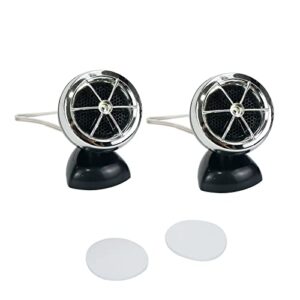 modengzhe 2 pcs mini car tweeter speakers mini horn dome loudspeakers for car audio system abs material (silver & black)