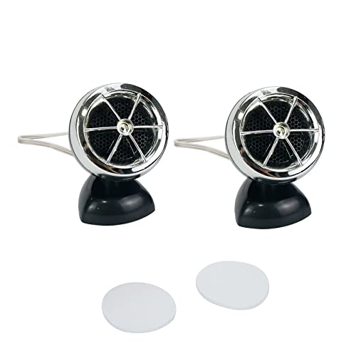 Modengzhe 2 Pcs Mini Car Tweeter Speakers Mini Horn Dome Loudspeakers for Car Audio System ABS Material (Silver & Black)