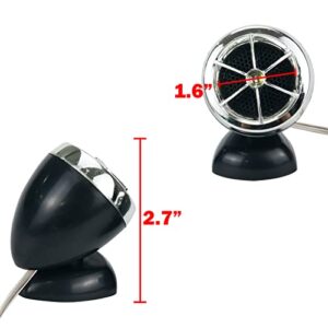 Modengzhe 2 Pcs Mini Car Tweeter Speakers Mini Horn Dome Loudspeakers for Car Audio System ABS Material (Silver & Black)