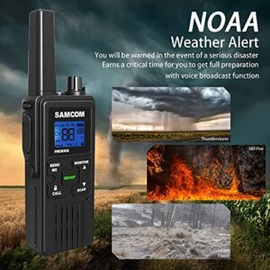 4 Long Range Walkie Talkies Rechargeable for Adults - NOAA 2 Way Radios Walkie Talkies- FRS Two Way Radios with Earpiece Group Call Flashlight VOX SCAN NOAA Weather Alert and USB Charger Battery