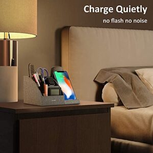 Lecone 10W Fast Wireless Charger with Desk Organizer Qi Certified Fabric Induction Charger Stand Pen Pencil Holder Compatible iPhone SE 2020/11/Xs MAX/XR/XS/X/8/8, Samsung S20/S10/S9/S8/Note 10