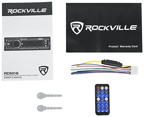 Rockville RDM18 in-Dash Car Digital Media Bluetooth AM/FM/MP3 USB/SD Receiver