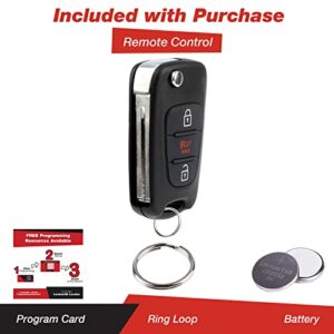 KeylessOption Keyless Entry Car Remote Flip Key Fob Ignition for Kia Soul Sportage with High Security Key Blade