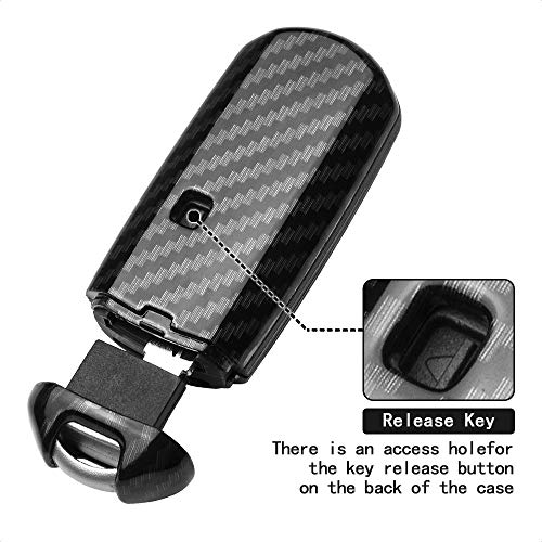 TANGSEN Smart Key Fob Case Compatible with FIAT124 SPIDER MAZDA 3 6 CX-5 CX-7 CX-9 MX-5 MIATA for SCION IA for TOYOTA YARIS IA 2 3 4 Button Keyless Entry Remote Cover Carbon Fiber Pattern