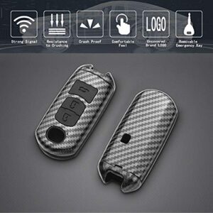 TANGSEN Smart Key Fob Case Compatible with FIAT124 SPIDER MAZDA 3 6 CX-5 CX-7 CX-9 MX-5 MIATA for SCION IA for TOYOTA YARIS IA 2 3 4 Button Keyless Entry Remote Cover Carbon Fiber Pattern