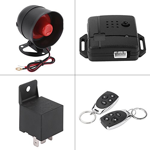 Car Alarm Security System, Universal Anti-Theft Device Car Alarm Security Protection System Car Keyless Entry System with 2 Remote Controls Car Horn Siren Alarm, DC12V ±3V