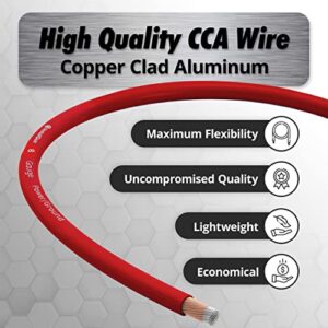 InstallGear 1/0 Gauge Wire (25ft) Copper Clad Aluminum CAA - Primary Automotive Wire, Car Amplifier Power & Ground Cable, Battery Cable, Car Audio Speaker Stereo, RV Trailer Wiring Welding Cable 1/0ga