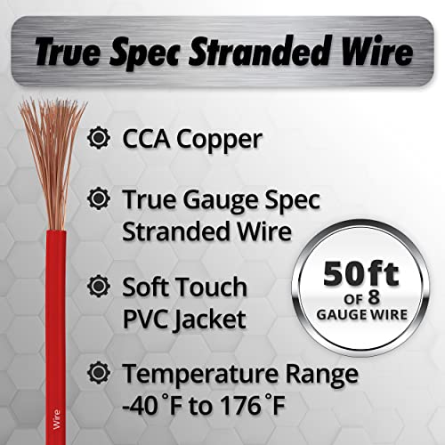 InstallGear 1/0 Gauge Wire (25ft) Copper Clad Aluminum CAA - Primary Automotive Wire, Car Amplifier Power & Ground Cable, Battery Cable, Car Audio Speaker Stereo, RV Trailer Wiring Welding Cable 1/0ga