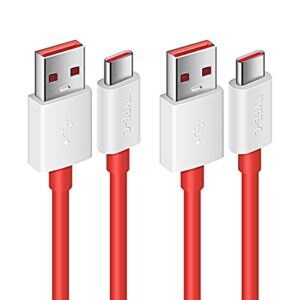cooya dash charge cable replacement for oneplus 7 6t 6 5 5t,warp charge for oneplus 7 pro 7t 8 pro, 6ft 2pack usb c charging data cable 33w 65w 80w supervooc charge for oneplus 10 pro/nord 2t/nord n20