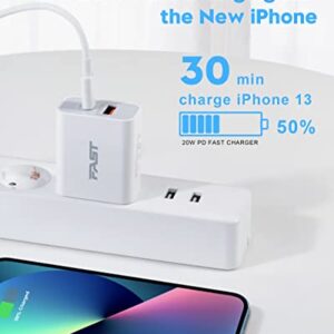 [3 Pack] European Travel Plug Adapter, JUNVANG International Power Adaptor with 20W Dual Port PD&QC 3.0 USB C Fast Charger Block for US to Most of Europe EU Germany France Italy Spain Iceland, Greece