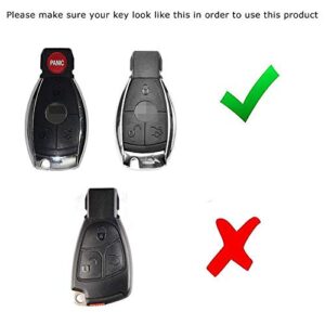 iJDMTOY Exact Fit Gloss Metallic Black Smart Remote Key Fob Shell Compatible With Mercedes-Benz C E S M CLS CLK GLK GL Class, etc