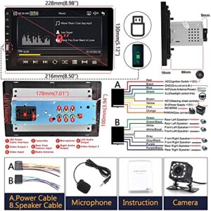 Single Din Car Stereo Apple Carplay Android Auto, Rimoody 1 Din 9 Inch Touchscreen Car Radio with Bluetooth FM AM Radio iOS/Android Mirror Link TF/USB/AUX Input Car Multimedia Player + Backup Camera