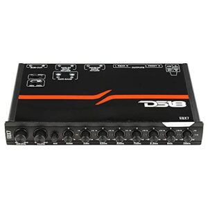 DS18 EQX7 Equalizer 7 Bands with auto Hi/Lo line Selector, Two Rear inputs (Main and Aux), 8 Volts Front, Rear and Sub Output