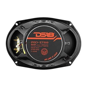 DS18 PRO-ZT69 6x9-Inch 2 Way Pro Audio Midrange Speakers with Built-in Bullet Tweeter 4-Ohms 550W Max 275W RMS Water Resistant - Red Metal Mesh Grill Included (1speaker)