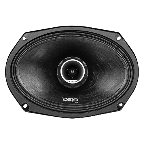 DS18 PRO-ZT69 6x9-Inch 2 Way Pro Audio Midrange Speakers with Built-in Bullet Tweeter 4-Ohms 550W Max 275W RMS Water Resistant - Red Metal Mesh Grill Included (1speaker)