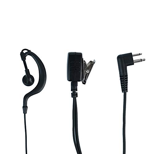 Klykon 2 Pin G Shape Earpiece Headset with Ptt Mic for Motorola cls1110 cp200 cls1410 cp185 cp200d rdm2070d walkie Talkie 2 Way Radio(10 Packs)