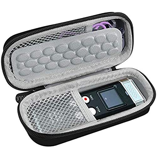 Case for G 48GB Digital Voice Recorder, Fits for EVISTR for EVIDA for Aomago for Dgtenk for Aiworth for Sony ICD-PX370/ 470/560 Activated Recorder with Playback, USB, MP3, Audio Recorder Box(Black)