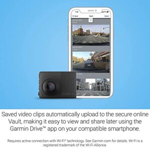 Garmin Dash Cam 67W, 1440p, 180-degree FOV, Remotely Monitor Your Vehicle and Signature Series Cloth