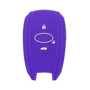 segaden silicone cover protector case holder skin jacket compatible with subaru 3 button smart remote key fob cv4254 deep purple