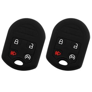 for 11-16 ford explorer f150 f250 f350 f450 lincoln mark lt navigator rubber keyless entry remote key fob skin cover protector – 2 pack