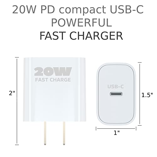 2 Pack 20W USB C Charging Block PD Fast Charge USBC Cube Type-c Head for iPhone 14 13 12 or Samsung Galaxy s22 s21 s20