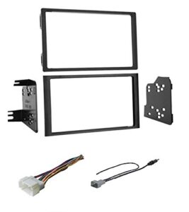premium car stereo dash install kit, wire harness, and antenna adapter for installing an aftermarket double din radio for 2003 2004 2005 2006 2007 2008 honda pilot (no factory nav vehicles)