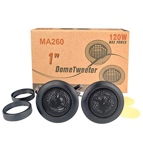 CYDZSW 1 Inch Tweeters for Car Audio,Door Speakers,Super Tweeter Pods Component Cars Parts Black(Pair),CT-001,Wired Connection