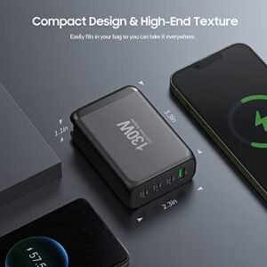 【2023 New】 130W USB C Wall Charger Station PD 100W Type C 65W PPS 45W GaN Super Fast Charging Power Adapter AC Cable for MacBook Pro/Air Pixel ThinkPad Dell XPS iPad Pro iPhone Samsung Galaxy Note