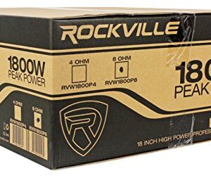 Rockville RVW1800P8 1800w 18" Raw DJ Subwoofer 8 Ohm Sub Woofer 107OZ Magnet