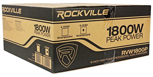 Rockville RVW1800P8 1800w 18" Raw DJ Subwoofer 8 Ohm Sub Woofer 107OZ Magnet