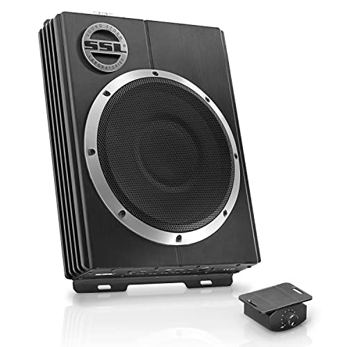 Sound Storm Laboratories LOPRO10 10 Inch Powered Under Seat Car Audio Subwoofer - 1200 Watts Max, Built-in Amplifier, Low Profile, Remote Subwoofer Control, for Truck, Boxes and Enclosures