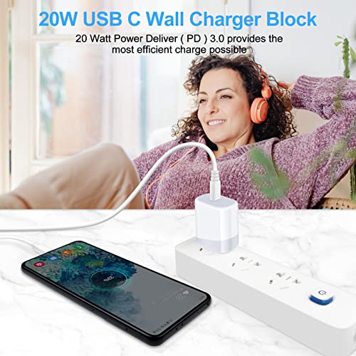 USB C Samsung Charger Box for Galaxy A14 5G/A23 5G/A54/A34/A13/A53/S23+/A32/Z Fold 4/S21FE/A03s/S22/A04S,Pixel 7 Pro/6a/5,iPhone 14/13 Pro Max/12/11/SE,Android Phone Charger Type C Fast Charging Block