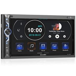 7 inch double din digital media car stereo receiver,aboutbit bluetooth 5.0 touch screen car radio mp5 player support rear/front-view camera, am/fm/mp3/usb/subwoofer,aux input,mirror link