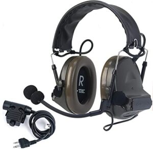 【z-tac official store】 ztactical comta ii tacticalheadset（z041-fg）+ u94 zptt kenwoo push-to-talk（z113ken） noise reduction headphones walkietalkie dual zptt for military radio