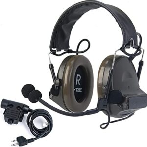 【Z-TAC Official Store】 ZTactical Comta II TacticalHeadset（Z041-FG）+ U94 zPTT Kenwoo Push-to-Talk（Z113KEN） Noise Reduction Headphones WalkieTalkie Dual zPTT for Military Radio