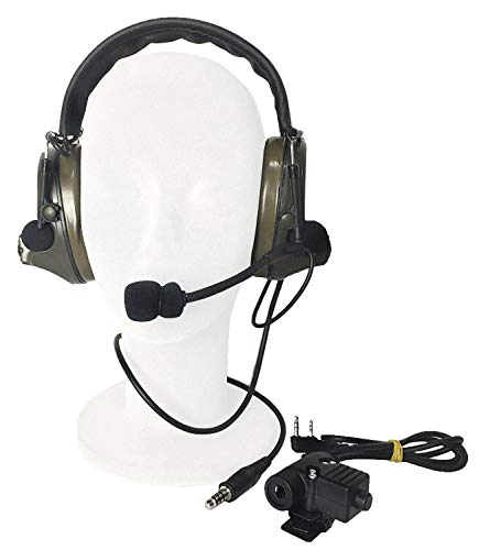 【Z-TAC Official Store】 ZTactical Comta II TacticalHeadset（Z041-FG）+ U94 zPTT Kenwoo Push-to-Talk（Z113KEN） Noise Reduction Headphones WalkieTalkie Dual zPTT for Military Radio