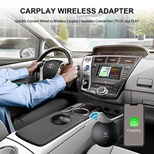 Auformer CarPlay Wireless Adapter, 2023 Newest Wireless CarPlay Adapter for iPhone, Apple CarPlay Wireless Dongle for All OEM Wired CarPlay Cars, 5.8GHz WiFi Plug & Play No Delay Online Update