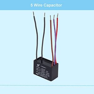 Podoy Ceiling Fan Capacitor CBB61 5 Wire for Compatible with New Tech 4.5uf+5uf+6uf 250VAC (Pack of 2)