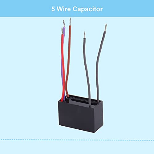 Podoy Ceiling Fan Capacitor CBB61 5 Wire for Compatible with New Tech 4.5uf+5uf+6uf 250VAC (Pack of 2)