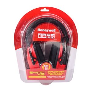 Honeywell Sync Digital AM/FM/MP3 Radio Earmuff (RWS-53012), Red