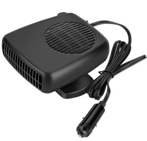 car heater,fast heating defrost defogger, 2 in1 fast heating or cooling fan, 12v outlet plug in cigarette lighter,150w automobile windscreen fan for all cars portable electronic auto heater
