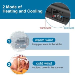 Car Heater,Fast Heating Defrost Defogger, 2 in1 Fast Heating or Cooling Fan, 12V Outlet Plug in Cigarette Lighter,150W Automobile Windscreen Fan for All Cars Portable Electronic Auto Heater