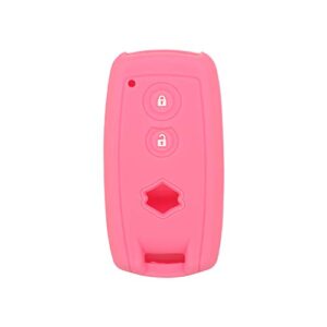segaden silicone cover protector case holder skin jacket compatible with suzuki 2 button smart remote key fob cv4544 pink