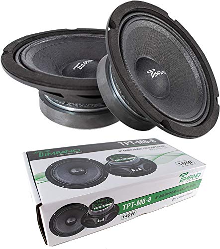 Timpano 6.5 Inch Midrange Speaker TPT-M6-8, 200 Watts Max Power, 70 Watts RMS, 8 Ohm Mid Range Loudspeaker, OEM Replacement Car Speaker (Pair)