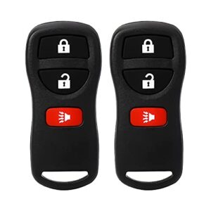 pilida keyless entry remote control: car key fob compatible with infiniti nissan armada frontier murano pathfinder quest sentra titan versa xterra| fx35 fx45 qx4 replacement for kbrastu15 (2 pack)