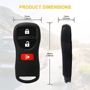 Pilida Keyless Entry Remote Control: Car Key Fob Compatible with Infiniti Nissan Armada Frontier Murano Pathfinder Quest Sentra Titan Versa Xterra| FX35 FX45 QX4 Replacement for KBRASTU15 (2 Pack)